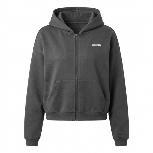 GYMSHARK Cosy Luxe Zip Through Hoodie Grey