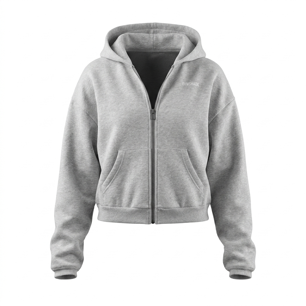 GYMSHARK Cosy Luxe Zip Through Hoodie Grey