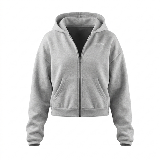 GYMSHARK Cosy Luxe Zip Through Hoodie Grey
