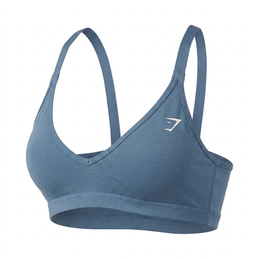 Women's Gymshark Cotton Racerback Sports Bra Worn Blue
