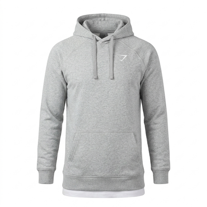 GYMSHARK Crest Hoodie Light Grey Marl