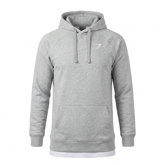GYMSHARK Crest Hoodie Light Grey Marl