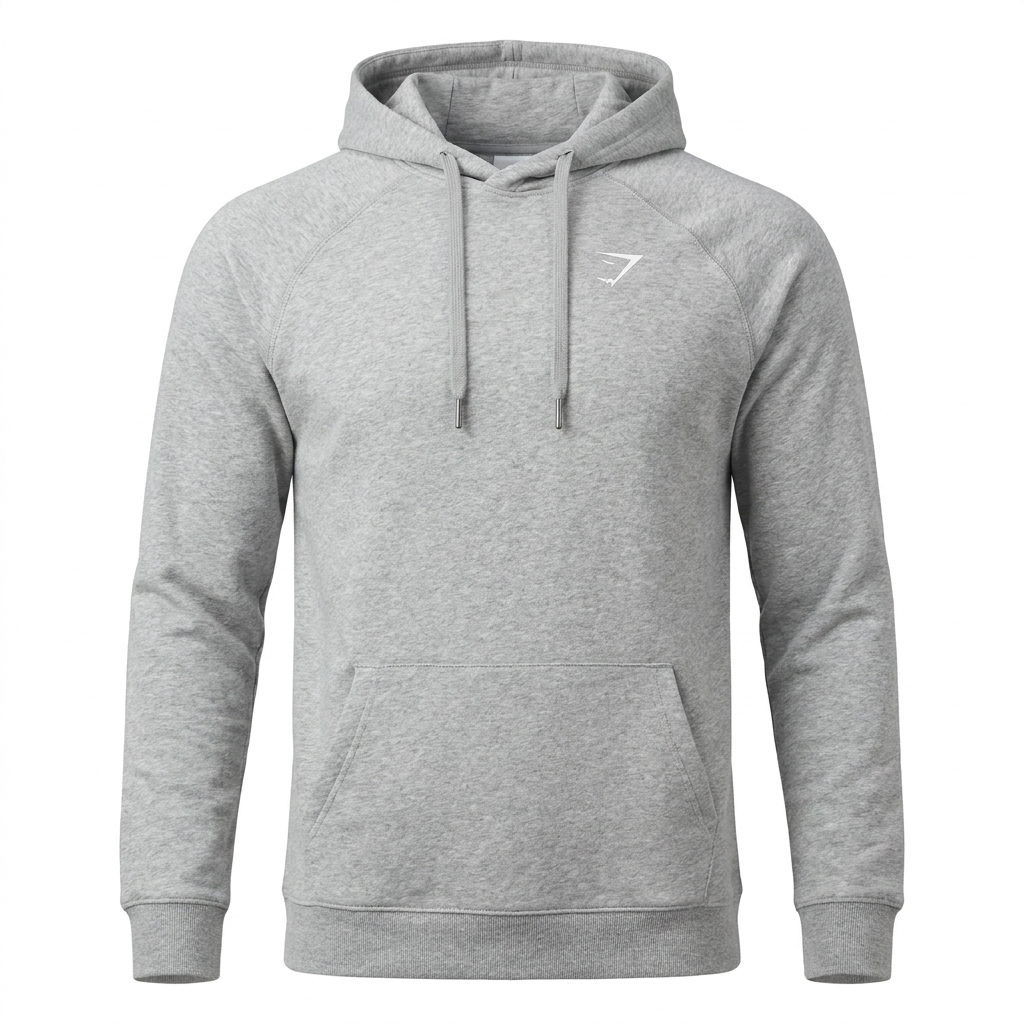 Gymshark Crest Hoodie Light Grey Marl