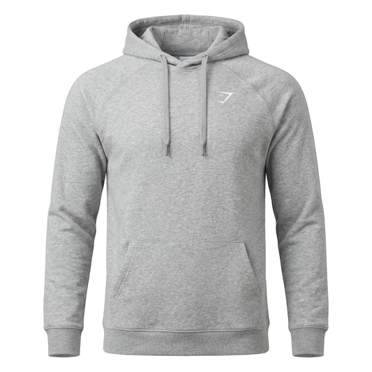 Gymshark Crest Hoodie Light Grey Marl