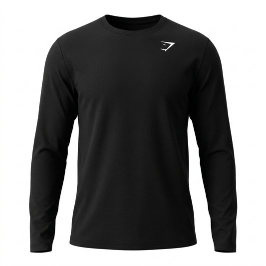 Gymshark Crest Long Sleeve T-Shirt Black