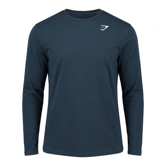 Gymshark Crest Long Sleeve T-Shirt Navy