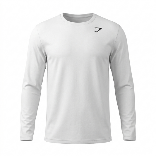 Gymshark Crest Long Sleeve T-Shirt White