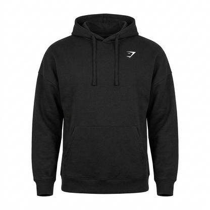 GYMSHARK Crest Oversized Hoodie Black