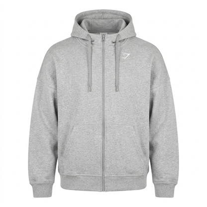 GYMSHARK Crest Oversized Zip Up Hoodie