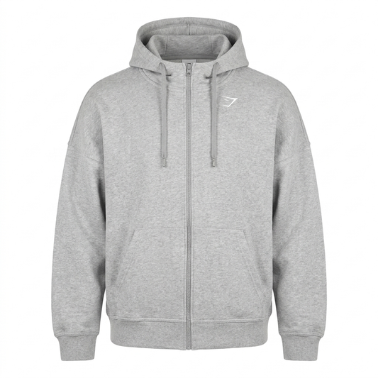 GYMSHARK Crest Oversized Zip Up Hoodie