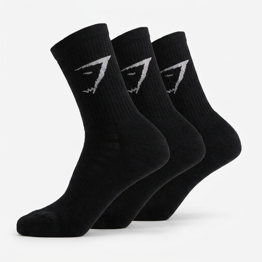 Gymshark Crew Socks 3Pk Black