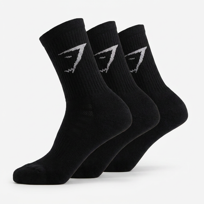 Gymshark Crew Socks 3Pk Black