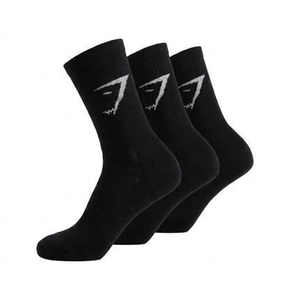 Women's Gymshark Crew Socks 3Pk Black