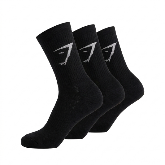 Women's Gymshark Crew Socks 3Pk Black