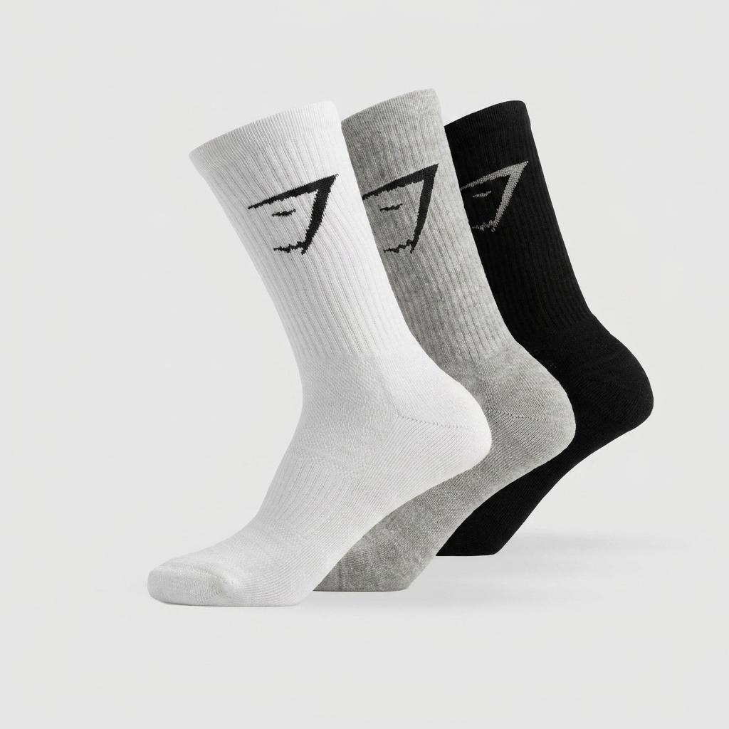 Gymshark Crew Socks 3Pk White