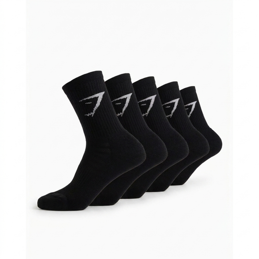 Gymshark Crew Socks 5Pk Black