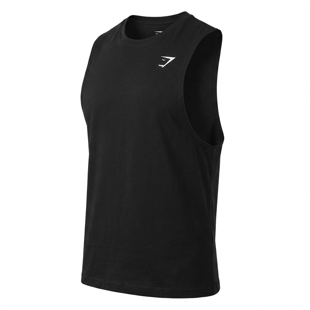 GYMSHARK Critical Drop Arm Tank Black