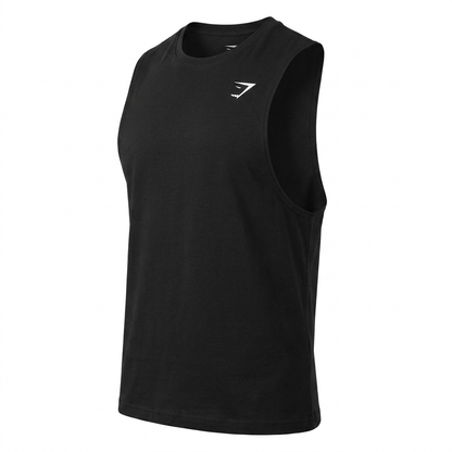 GYMSHARK Critical Drop Arm Tank Black