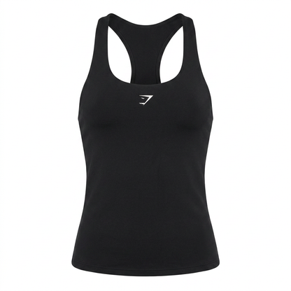 GYMSHARK Everyday Racer Back Tank With Shelf Black