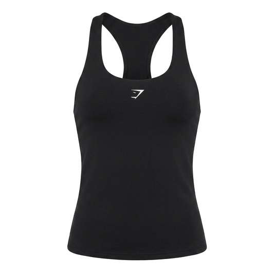 GYMSHARK Everyday Racer Back Tank With Shelf Black