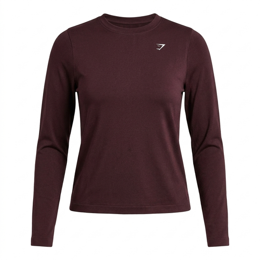 Women's Gymshark Everyday Seamless Long Sleeve Top Cherry Purple