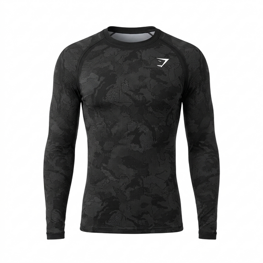 Gymshark Geo Seamless Long Sleeve T-Shirt Black