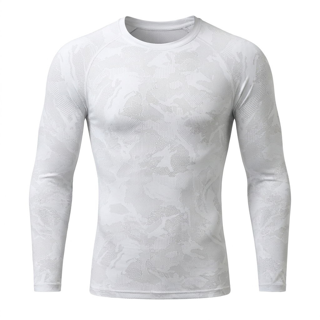 GYMSHARK Geo Seamless Long Sleeve T-Shirt White Light Grey