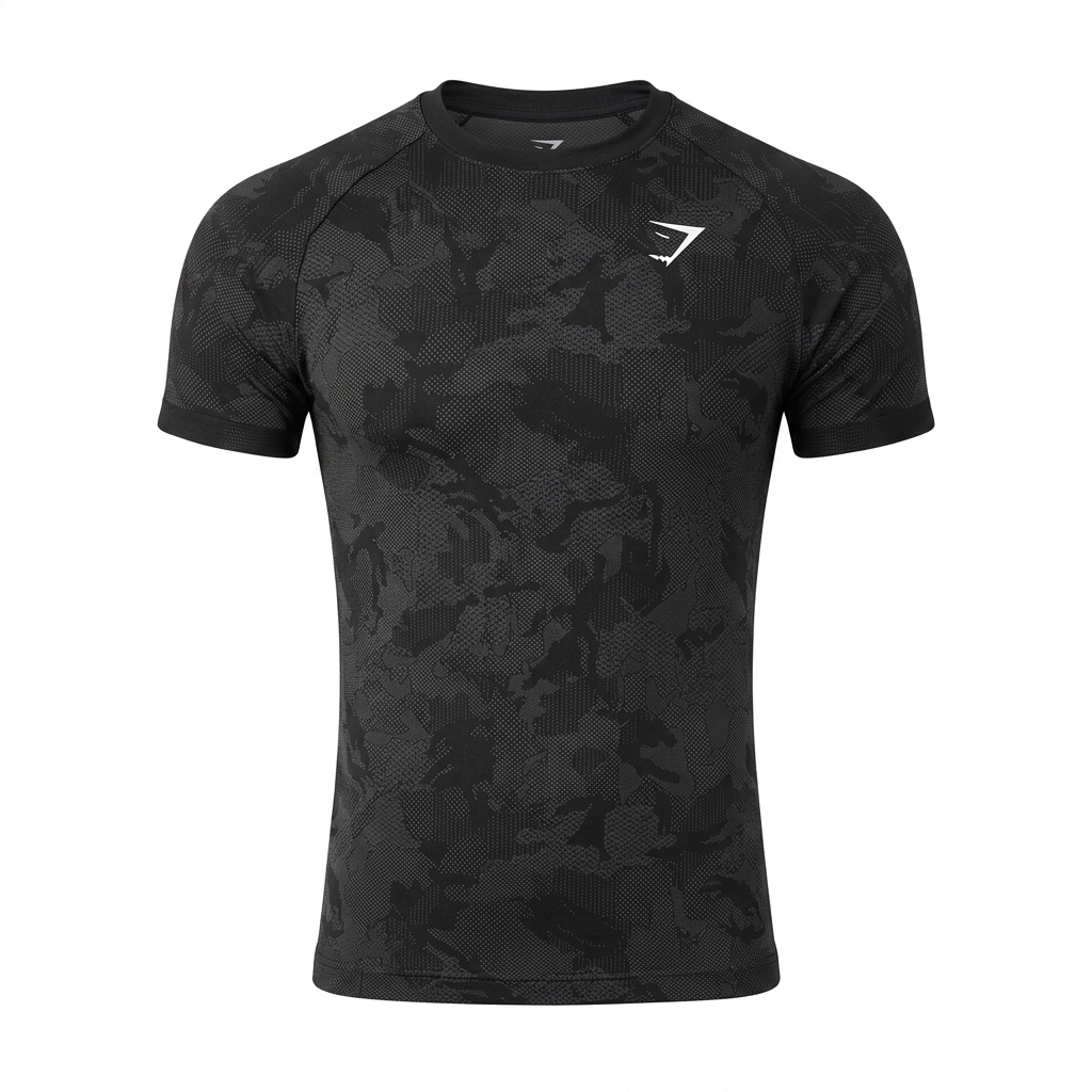 Gymshark Geo Seamless T-Shirt Black