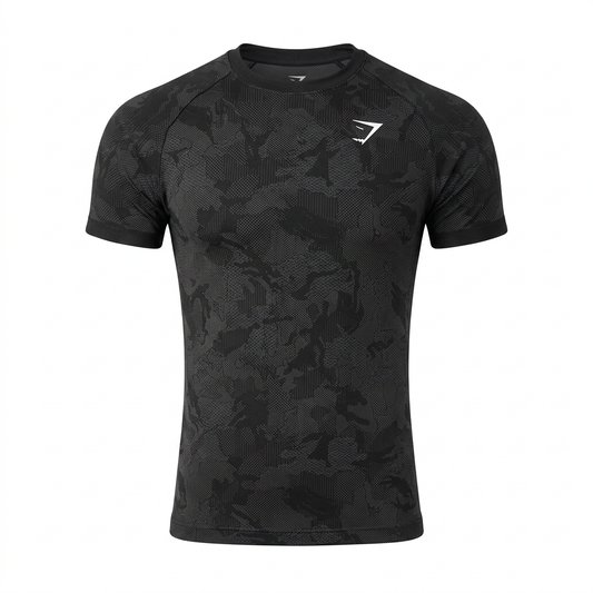 Gymshark Geo Seamless T-Shirt Black