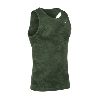 GYMSHARK Geo Seamless Tank Core Olive