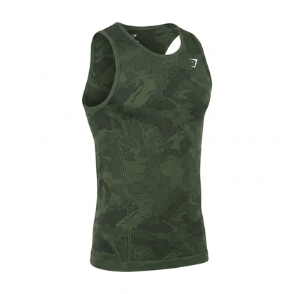 GYMSHARK Geo Seamless Tank Core Olive