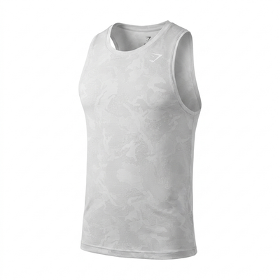 GYMSHARK Geo Seamless Tank White/Light Grey