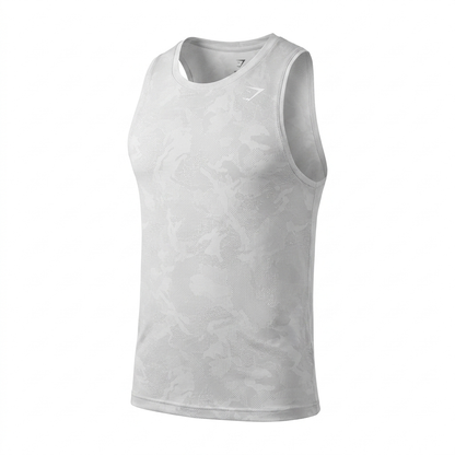 GYMSHARK Geo Seamless Tank White/Light Grey
