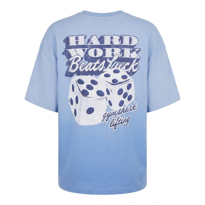 GYMSHARK Hard Work Dice Graphic Short Sleeve T-Shirt Steady Purple/Wash