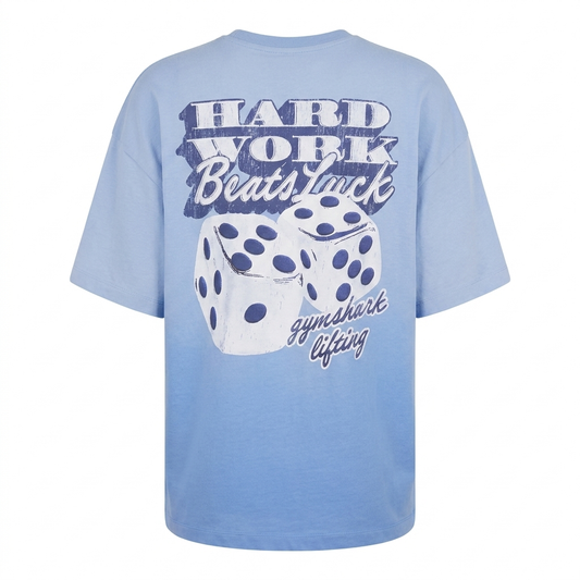 GYMSHARK Hard Work Dice Graphic Short Sleeve T-Shirt Steady Purple/Wash