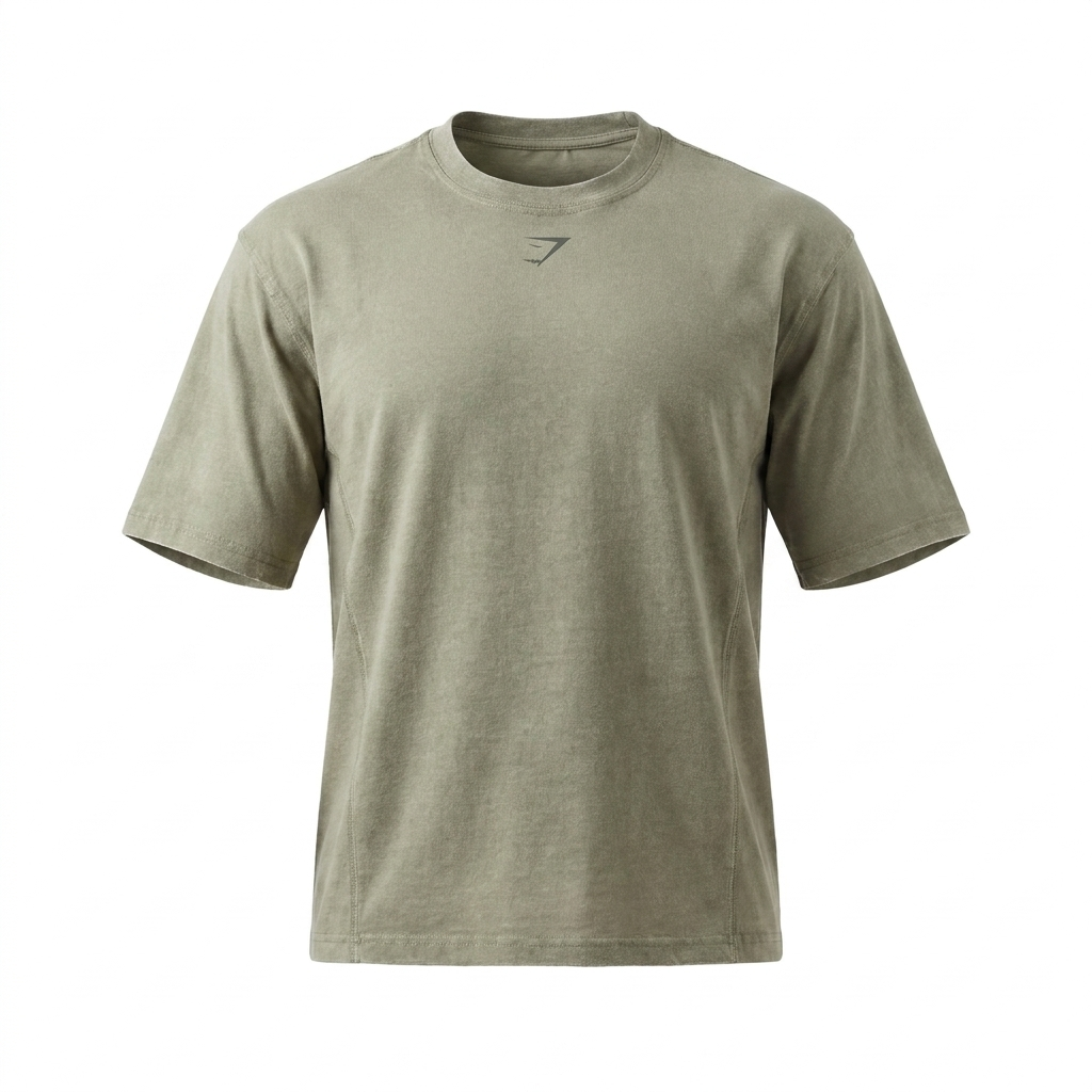GYMSHARK Heritage Washed T-Shirt Stone Grey
