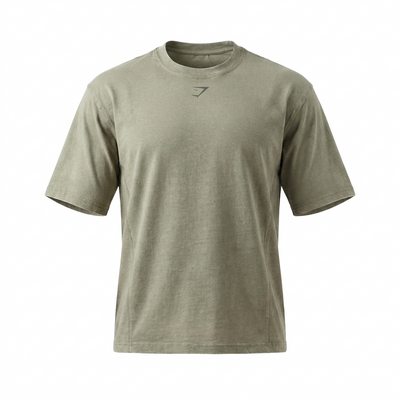 GYMSHARK Heritage Washed T-Shirt Stone Grey