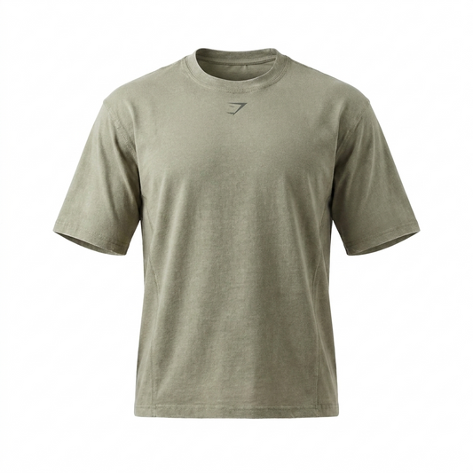 GYMSHARK Heritage Washed T-Shirt Stone Grey