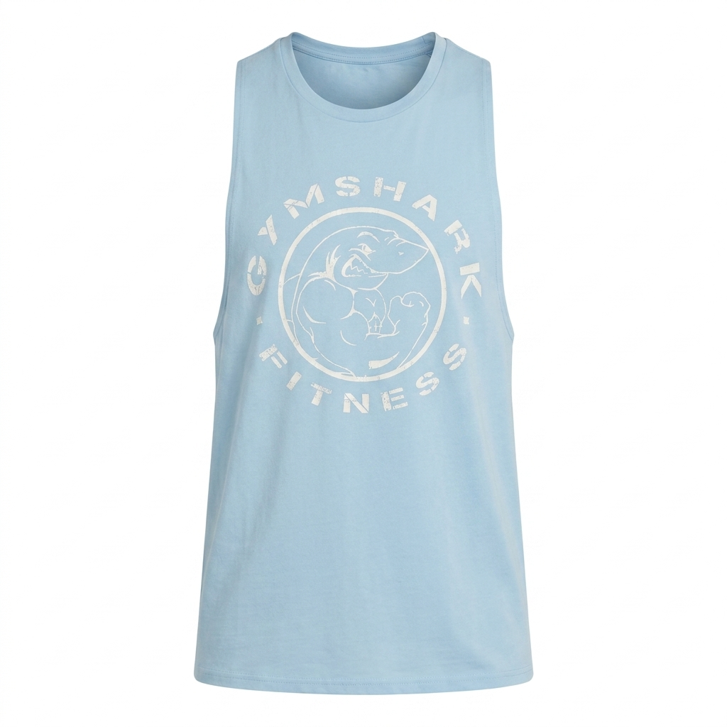GYMSHARK Legacy Drop Arm Tank Chilled Blue
