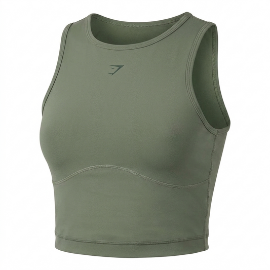 GYMSHARK Lifting Dipped Crop Tank Unit Green