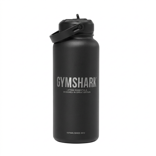 Gymshark Metal Insulated Straw Bottle 1L Black