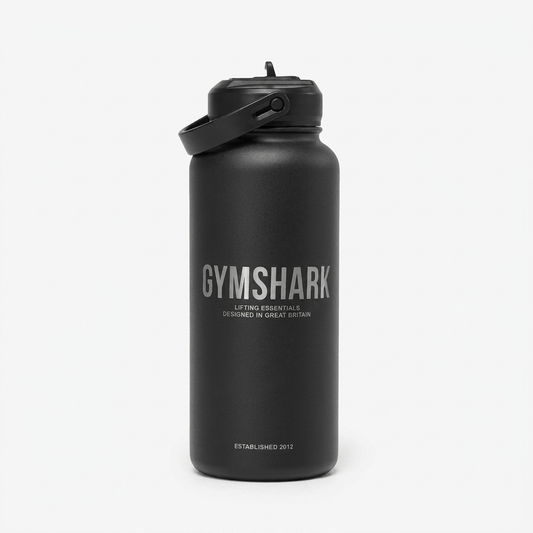 Women's Gymshark Metal Insulated Straw Bottle 1L Black