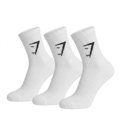 Gymshark Midi 3Pk Socks White