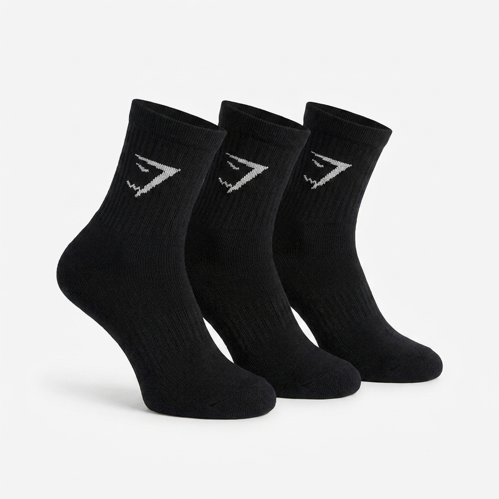 GYMSHARK Midi Socks 3pk Black