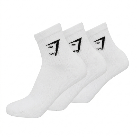 GYMSHARK Midi Socks 3pk White