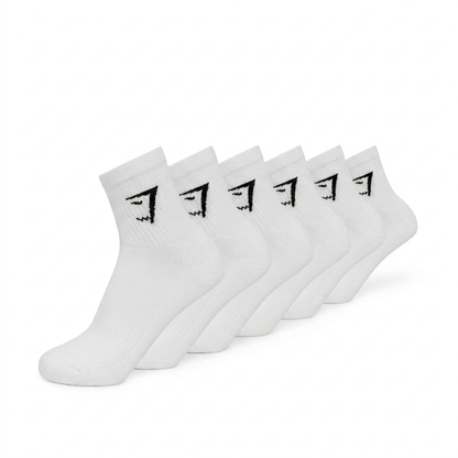GYMSHARK Midi Socks 6pk White