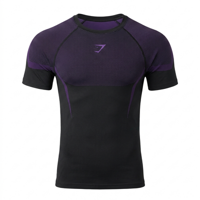 GYMSHARK Onyx 5.0 Seamless T-Shirt Black/Athletic Purple