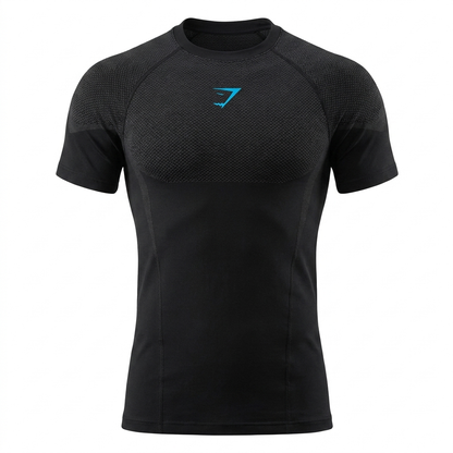 GYMSHARK Onyx 5.0 Seamless T-Shirt Black/Blue