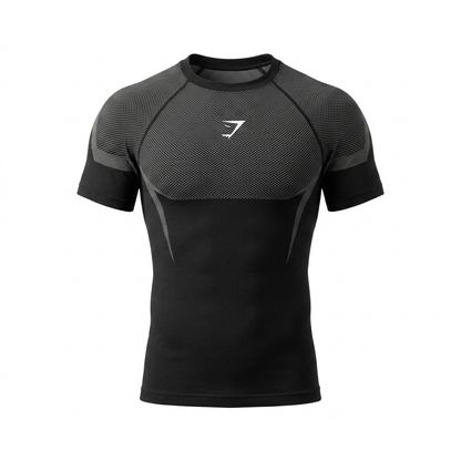 GYMSHARK Onyx 5.0 Seamless T-Shirt Black/Grey