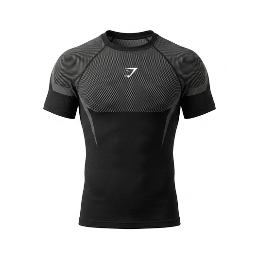 GYMSHARK Onyx 5.0 Seamless T-Shirt Black/Grey